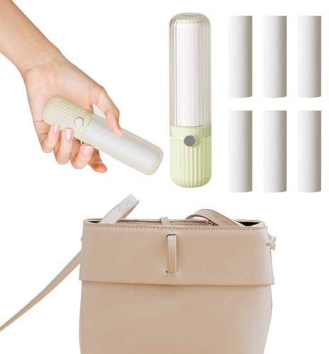 7 Stück Fusselrolle Kleidung WISIRENT, Wiederverwendbare Fusselrolle, Lint Roller Tragbarer Reise Fusselroller, Fusselrollen für Kleidung Sofa Hundefell Katzenfell Bett (7 Rollen mit 1 Abroller)