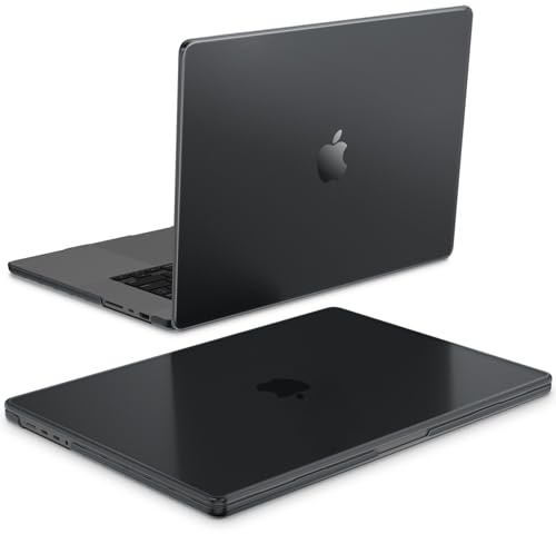 Fintie Hülle Kompatibel mit MacBook Pro 16 M5 M4 M3 M2 M1 Pro/Max | 2026-2021 A3428 A3429 A3186 A3403 A2991 A2780 A2485, Ultradünne Matt Hartschale Case, Schwarz