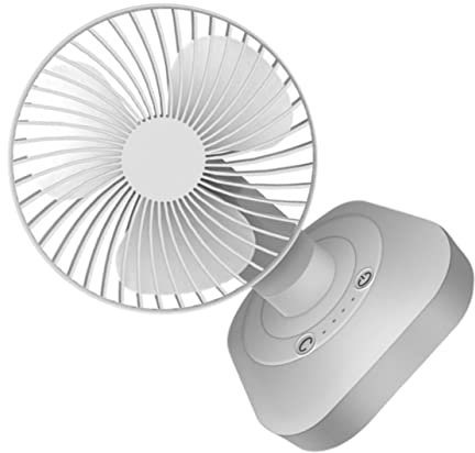 Artibetter 1pièce Ventilateur De Bureau Usb Silencieux Rechargeable Ventilateur De Table Portable à Tête Oscillante Pour Maison Et Bureau Blanc