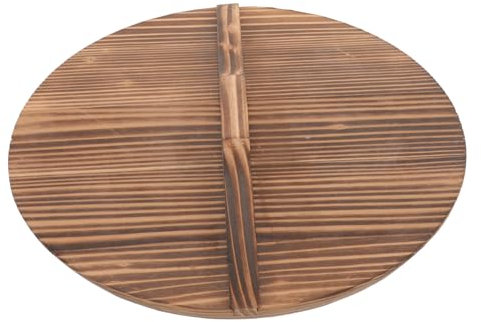 SHOWERORO Holzdeckel Für Wok Vintage Stil Anti-splash Kochtopfdeckel Gleichmäßige Wärmeverteilung Für Und Braten Der Küche