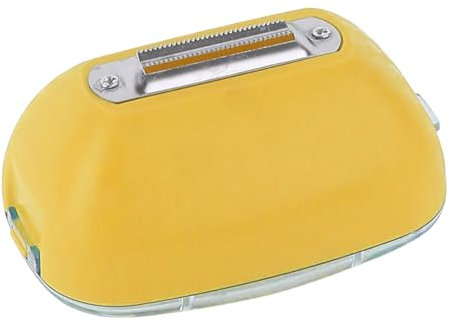 Pelaverdure con raccoglitore, funzionale, a prova di mais, per melone, pelapatate, carote, cetrioli, con manico contenitore, sbuccia frutta con contenitore BgH441 (giallo, 10 x 5,5 x 6,7 cm)