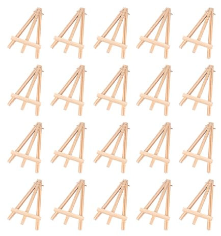 Lot de 20 petits chevalets triangles chevalets de table chevalets en bois chevalets cadre présentoir pour décoration de fête de mariage