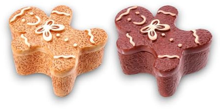 Generico Barattolo Scatola Natalizia in Ceramica Omino zenzero Babbo Natale 20x16x7 cm Porta cioccolatini Biscottiera Decorazione di Natale idea regalo marrone beige 14x11x6 cm (14x11x6 cm)