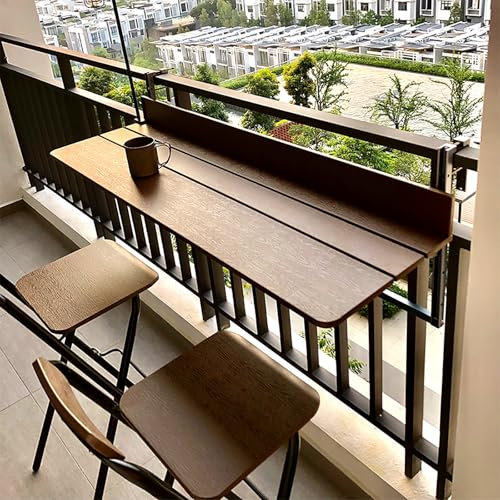 BAYTEWJX Hängetisch Geländer Klapptisch Balkonhängetisch Klappbar Wetterfest Hängetisch Klapptisch Gartentisch Klappbar Für Terrassen Innenhöfe Gärten Balkone Einfach Zu Montieren.