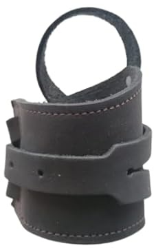 Generisch Lederarmband Kraftband mit Daumenschlaufe aus Hochwertigem Rindsleder Nubuk, Verstellbar durch Rollenschnalle, Handarbeit Made in Germany