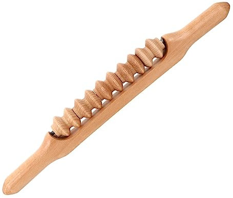 GRADENEVE Holz Massage Roller Für Therapie Und Faszien Manueller Holz-rollenstab Zur Muskelentspannung Rutschfester Griff Für Schultern Rücken Gliedmaßen Und Füße