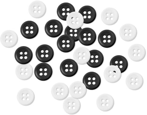 30 Stück knöpfe Schwarz und weiß 9mm um Annähen,Knöpfe Zum Basteln Hemdknöpfe zum Annähen Rund für Mantel Hemd Kleidung Nähen Handwerk Scrapbooking DIY