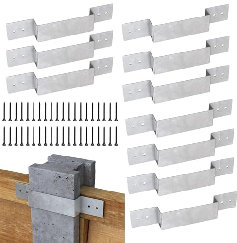 10 Pack Fence Post Security Brackets, Anti Rattle Post Clips, Galvanised Steel Panel Brackets, Heavy Duty Fence Posts Repair Kit, Fence PostStabilizer for Concrete or Wooden Posts