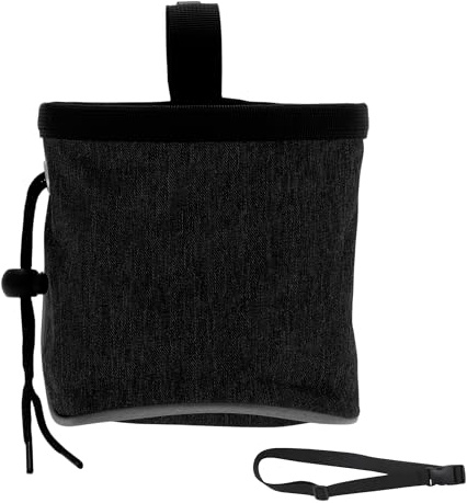 CAPASTEC Hundeleckerli-Tasche, Hundetraining Leckerli-Tasche, Hände-freie Hundetasche, Haustierfutter Snack Belohnungstasche mit verstellbarem Gürtel 12x12cm Schwarz