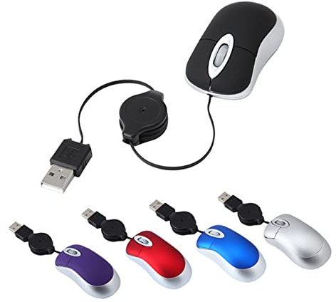 DIYEAH Mini Souris pour PC Portable Filaire USB Compacte en Plastique Portable Prise en Main Confortable pour Utilisation Bureau