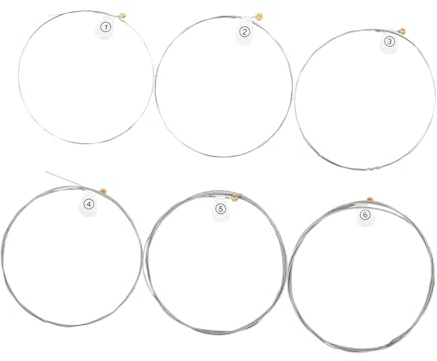 SWOOMEY 6stücke Gitarrensaiten Für Akustikgitarre Ersatz Saiten Für Folk Und Klassische Gitarren Metal Saiten Gitarrenzubehör Mit Standardspannung Für Langen Gebrauch