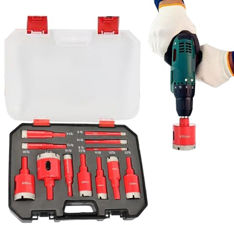 Lochsägen-Set für Fliesen – Bohrer-Set 20 × 15 × 5 cm, Lochschneider-Kollektion für Keramik, Porzellan, Granit, Trockenschnitt, perfekt für die Renovierung des Hauses, Reparatur von