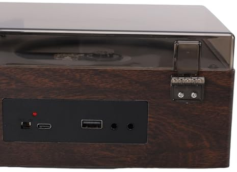 Depisuta Lettore CD con Altoparlanti, Altoparlante Stereo Doppio Bluetooth 5.1 Wireless in Legno Vintage Lettori CD Desktop Supporto per Riproduzione USB AUX Jack per Cuffie con (Colore noce)