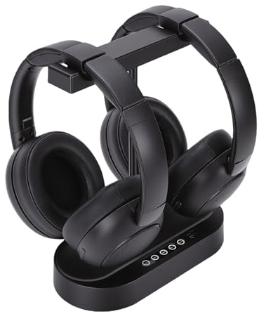 GOWENIC TV Doppie Cuffie Wireless, Esperienza Visiva Coinvolgente, Molteplici Opzioni di Connessione, Bassa Latenza, Batteria a Lunga Durata, per Anziani