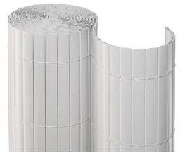 bambus-discount.com Balkonverkleidung Kunststoff 100 x 300cm in weiß - Niedrige PVC Sichtschutzmatte 1m x 3m