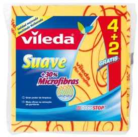 Vileda 142010 - Morbido Panno Multiuso, 30% in Microfibra, 4 PCS + 2 PCS Gratis