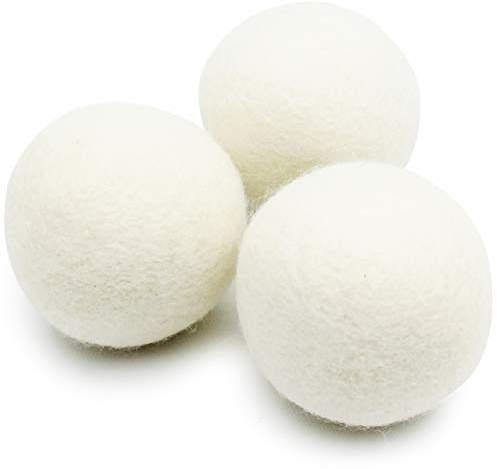 EcoJeannie (WB0003-3 Pk Wool Dryer Balls - Premium XL Organic Eco-Friendly Unscented Non-Toxic Felt Laundry Balls Fabric Softener - Handmade in Nepal with 100% Natural New Zealand Premium Wool