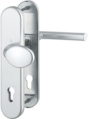 HOPPE 3893641 Sicherheits- Wechselgarnitur Stockholm - Ö-Norm Entfernung 88 mm, Langschild Profilzylinder für Türstärke 62-72 mm mit Kernziehschutz, Klasse 3, aluminium silber eloxiert, 1 Stück