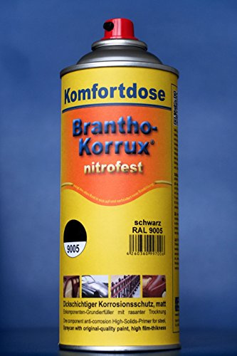 Brantho Korruxnitrofest 400 ml RAL 9005, schwarz, Komfort-Sprühdose, Rostschutzfarbe