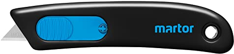 MARTOR Coltello di sicurezza con rientro lama e lama in acciaio inox, SECUNORM SMARTCUT, cutter professionale, piccolo, leggero, per destrorsi e mancini, usa e getta, certificato GS