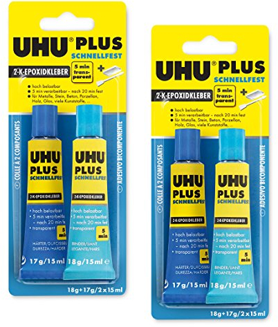 2 x UHU plus schnellfest, 2 x 35g