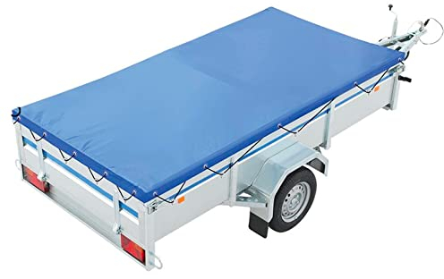 deiwo® Anhänger Flachplane Blau mit Gummigurt | 2 Größen zur Auswahl | passend für viele Kastenanhänger (2075x1140x50mm)