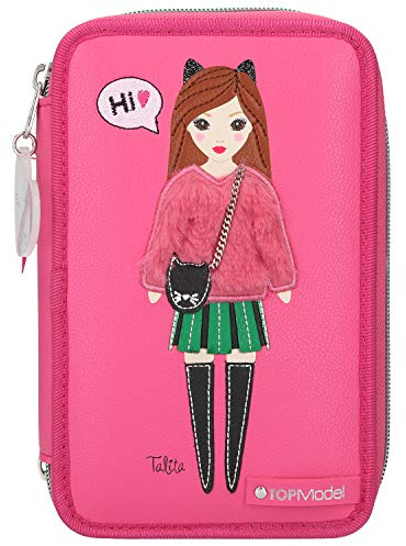 Depesche 10729 Federtasche mit 3 Reißverschlüssen und Stiften von Lyra, TOPModel Happy Chic, ca. 20 x 13 x 7 cm