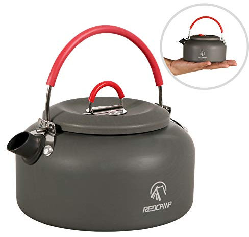 REDCAMP Mini bouilloire de camping en aluminium avec sac de transport, 0,8 l, bouilloire compacte et légère