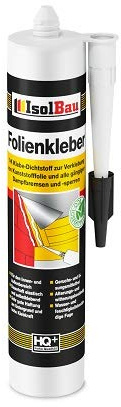 Isolbau Profi Folienkleber - Bauelastischer 1K Klebe-Dichtstoff zur Verklebung von Kunststofffolie, Dampfbremsen & Dampfsperren - 1 x 450 g Weiß