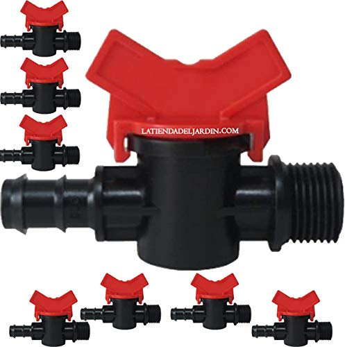 Suinga Lot de 50 Vannes de Goutte-à-Goutte 16MM x 1/2, Robinet d'Irrigation, Contrôle du Débit pour Systèmes d'Arrosage