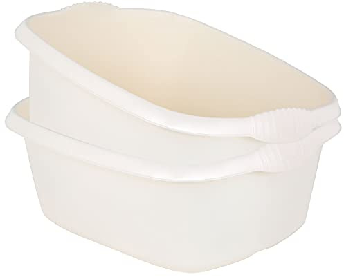 2x Schüssel Set creme 12L 39x32cm rechteckig Spülschüssel Kunststoff Spüle
