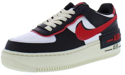 Nike Damen Air Force 1 Shadow Sneaker, Summit White University Red, 40 EU