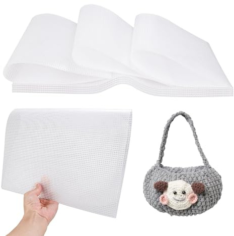 12 Stück Plastic Canvas Sheet Stoff Plastik Stramin 50 x 33cm Kunststoffgitter Kreuzstich Mesh Canvas Needlepoint Canvas Stramin Kunststoffgitter DIY Zubehör für Basteln, Nähprojekte, Handgemachte Bag