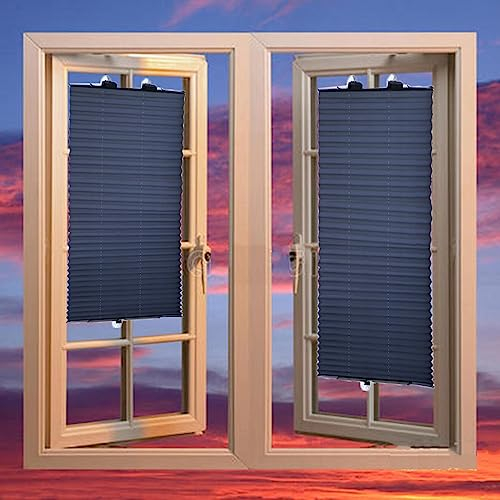 YHBZ Plisseerollo,Fensterrollos mit saugnäpfen für Fenster,Küchen-Faltrollos,Sonnenschutz Isolierung Temporäre Jalousien,Ohne Bohren,für Glasfenster und-türen,W70*H140cm