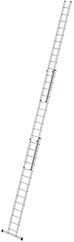 PROREGAL Sprossen-Schiebeleiter 3-teilig mit Standard-Traverse 3x14 Sprossen | Leiter, Teleskopleiter, Trittleiter, Bockleiter, Sprossen-Doppelleiter