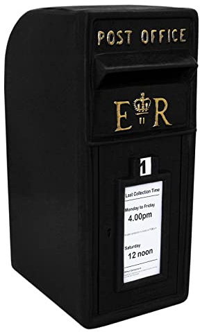 Royal Mail Briefkasten, Wandmontage, aus Gusseisen, abschließbar, 2 Schlüssel, für Post im Außenbereich, robust