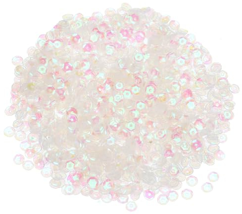 QUARKZMAN Glitzer Pailletten 4MM 3000 Stück für Schmuckherstellung, Basteln, Nähen, Becher-Stickerei, Transparent