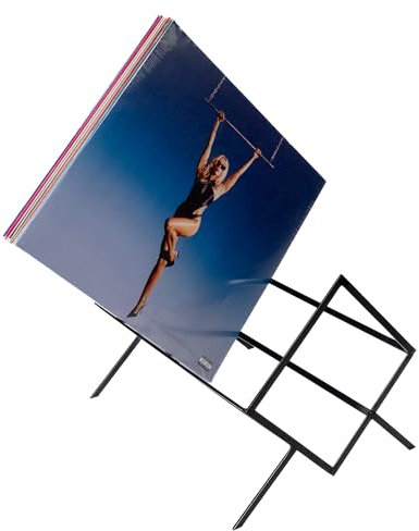 Studio 57 Vinyl-Schallplattenständer aus Metall (schwarz) - Premium-LP-Halter für 50-60 Schallplatten - robuste und stilvolle Aufbewahrungslösung für Ihre Vinyl-Sammlung