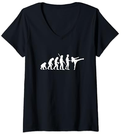 Damen Evolution MMA-Kämpfer - Lustiges Fun MMA Fighter MMA T-Shirt mit V-Ausschnitt