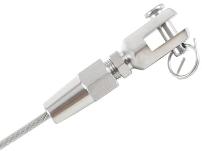 Drahtseilklemme 10PCS 3/4mm Drahtseil 316 Edelstahl Swageless Gabel/Kiefer Terminal 1/8'' Kabel Geländer DIY Montage Schnelle Installation Seilklemme(Größe:For 3mm wire)