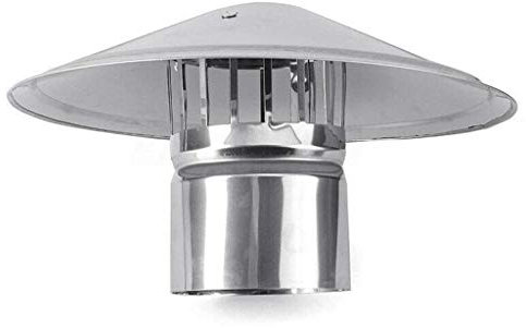 ZODJK Capuchon de cheminée en Acier Inoxydable, Tube de fumée de Toit Anti-Courant d'air, pour Tous Les Types de Carburant, Protection de Tuyau, Pot de Protection Contre la Pluie et la Neige, 100 mm
