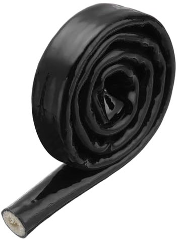 QUARKZMAN 0.2 ID 1.6ft Nastro Fibre Vetro Rivestito Silicone Guaina Antincendio Schermato Termicamente, per Tubi Flessibili Automobilistici, Cavi Elettrici, Nero