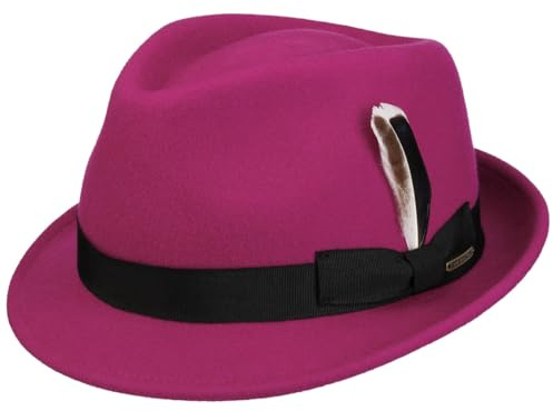 Stetson Levamo Trilby Wollhut Damen Herren Winter Wasserabweisend pink L (58-59 cm)