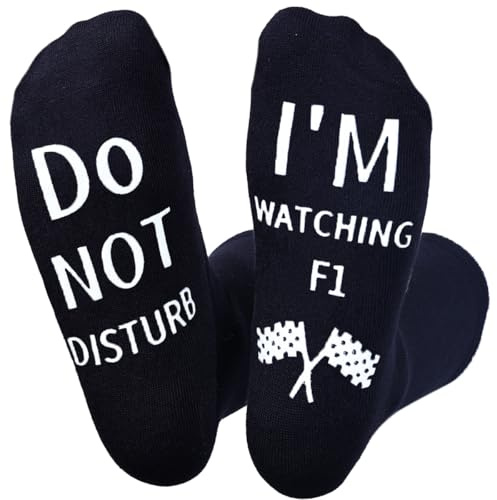 Himozoo Calcetines divertidos para hombre, calcetines Do Not Disturb, calcetines de regalo de Acción de Gracias, Navidad, cumpleaños, ideas de regalos novedosos para los amantes del fútbol o la F1,
