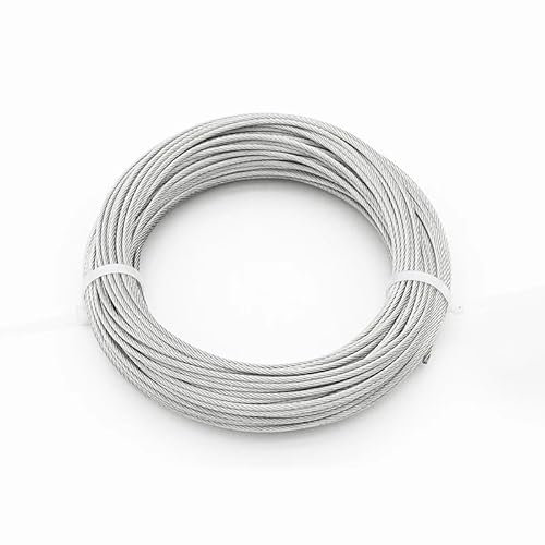 SkyjOy Stahlseil 5 bis 50 Meter 304 Edelstahl Drahtseil Flexibles Drahtkabel Weicher wasserdichtes rostfreies Hebekabel Drahtseil(Diameter 0.5mm,40 Meters)