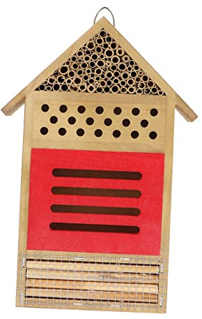 Happyyami Bienenhaus Holz Insektenhotel Für Garten Und Balkon Natürlicher Bestäuber Wohnraum Robustes Holzhaus Mit Nisthilfe Fördert Gartenproduktivität