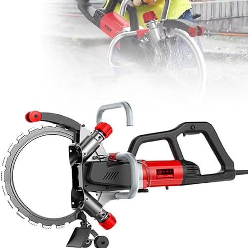 Scie à béton électrique, scie à béton pour rainureuse murale 8800w/9500w avec coupe 27 cm/29 cm, 3000 tr/min, profondeur de coupe réglable, pour granit, porcelaine, bois, pierre,8800W