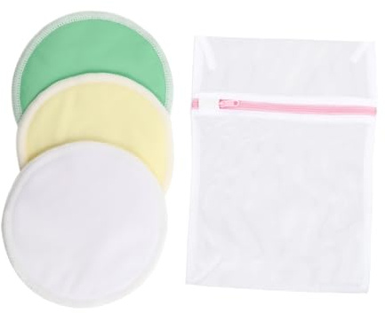 Wiederverwendbare Stilleinlagen 4 Stück mit Tpu Membran, | Bambusfaser und Faser, Waschbar und Feuchtigkeitsdicht, Wissenschaftliche Struktur für Alltag Zufällige Farbe