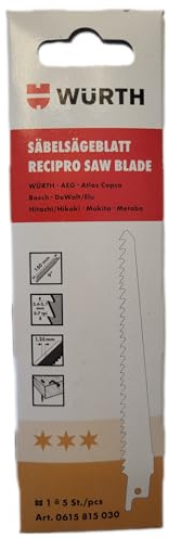Würth Säbelsägeblatt Holz, 5 Stück, drei Sterne, Länge= 150mm, (0615815030)