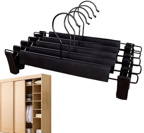 Cintres de jupe avec clips, pinces de cintre pour vêtements - Supports de jupe Clips antirouille 5X - Clip de support pour pantalons givré, solide et sans suivi, avec un crochet rotatif à 360 degrés p